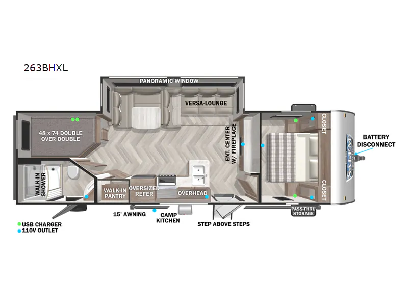 2020 Forest River Wildwood 263BHXL - Floor plan