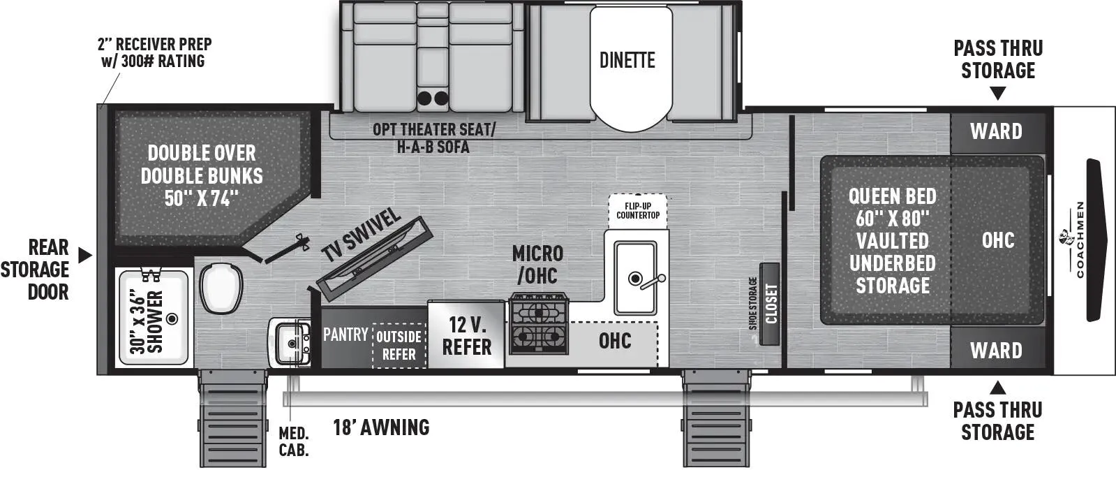 Coachmen Freedom Express Ultra Lite 288BHDS floor plan