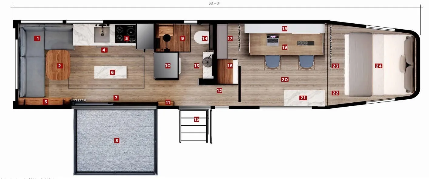 Living Vehicle GT Series GT38 floor plan