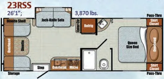 Gulf Stream Vista Cruiser 23RSS floor plan