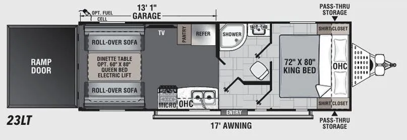 Forest River Work and Play 23LT floor plan