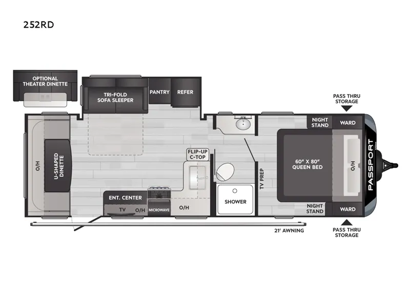 2022 Keystone Passport Super Lite 252RD - Floor plan