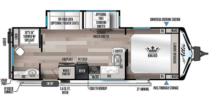 2023 East to West Alta 2600KRB - Floor plan