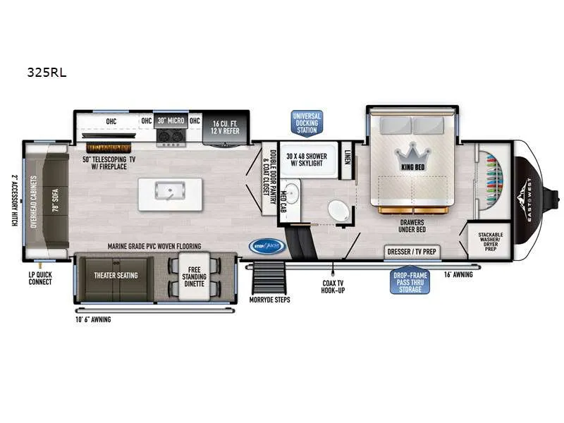 2022 Forest River Ahara 325RL - Floor plan