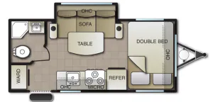 Pacific Coachworks Tango Mini 14RBS floor plan