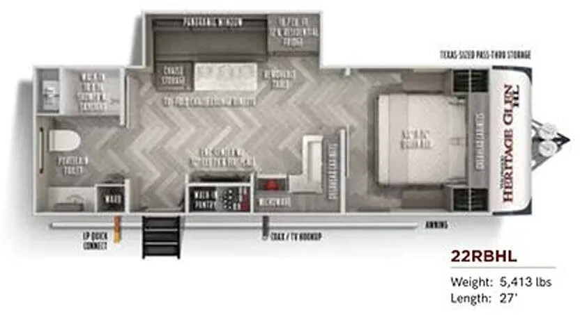 Forest River Wildwood Heritage Glen Hyper-Lyte 22RBHL floor plan
