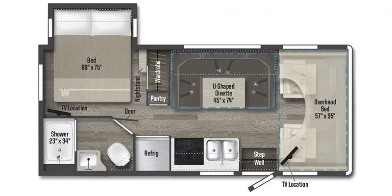 2025 Winnebago Minnie Winnie 22M - Floor plan