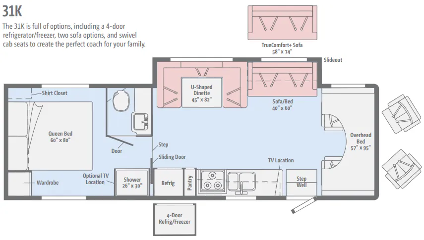 Winnebago Minnie Winnie 31K floor plan