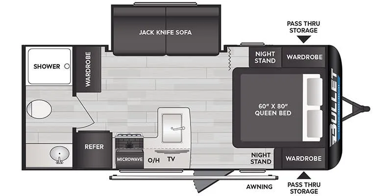 2025 Keystone Bullet Classic East 1840RB floor plan