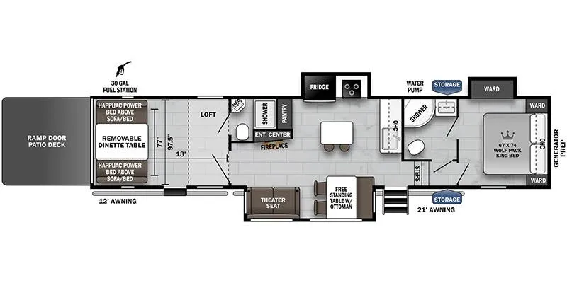 Forest River Cherokee Wolf Pack 375PACK13 floor plan
