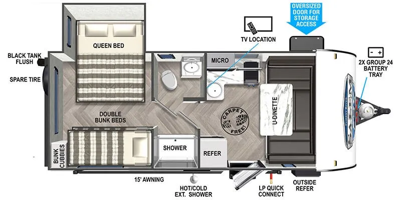 Forest River Salem FSX 176QBHK floor plan