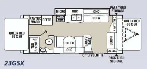Coachmen Freedom Express LTZ 23GSX floor plan