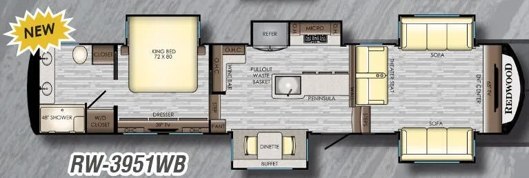 CrossRoads Redwood 3951WB floor plan