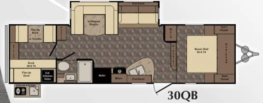 CrossRoads Zinger 30QB floor plan