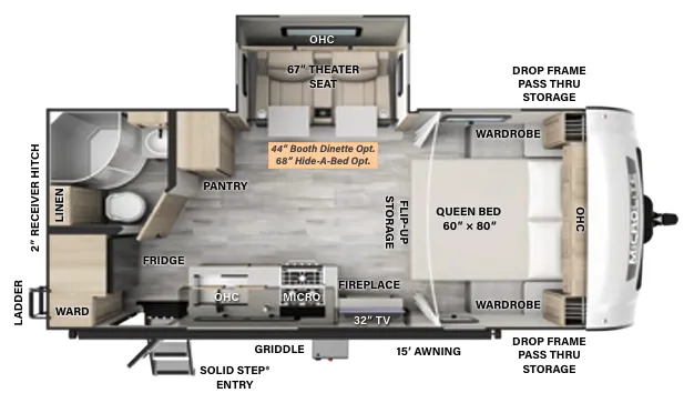 2024 Forest River Flagstaff Micro Lite 22FBS - Floor plan
