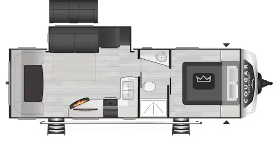 2024 Keystone Cougar Half-Ton 25RDS - Floor plan