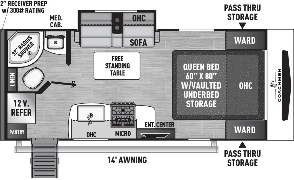 2026 Coachmen Freedom Express Ultra Lite 192RBS floor plan