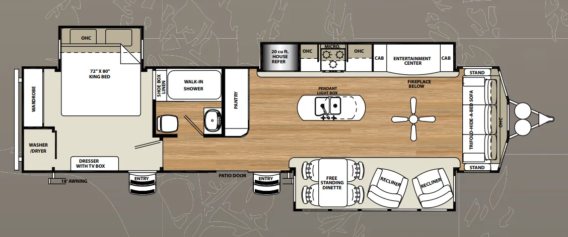 Forest River Sandpiper Destination 401FLX floor plan
