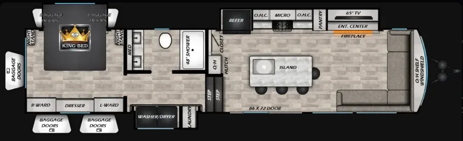 2025 CrossRoads Hampton 395BAM - Floor plan