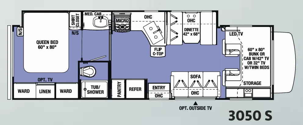 Forest River Sunseeker 3050S floor plan