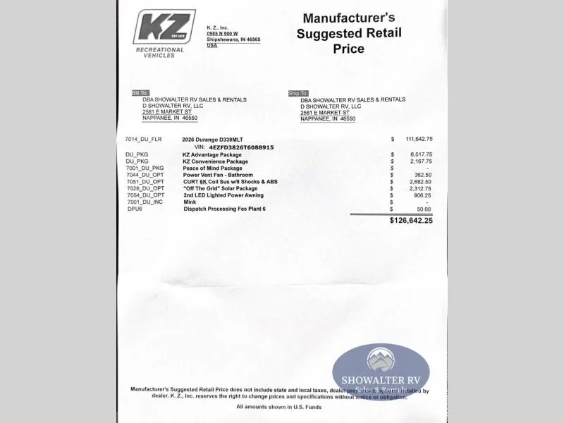 2026 KZ Durango 339MLT - Photo 2