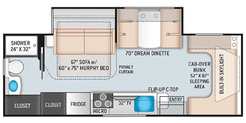 2022 Thor Motor Coach Quantum Sprinter MB24 - Floor plan