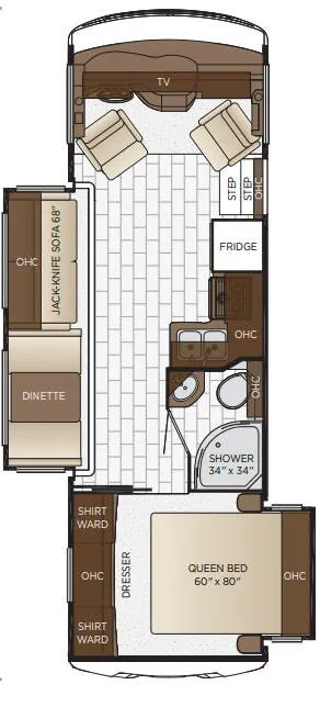 Newmar Bay Star Sport 2702 floor plan