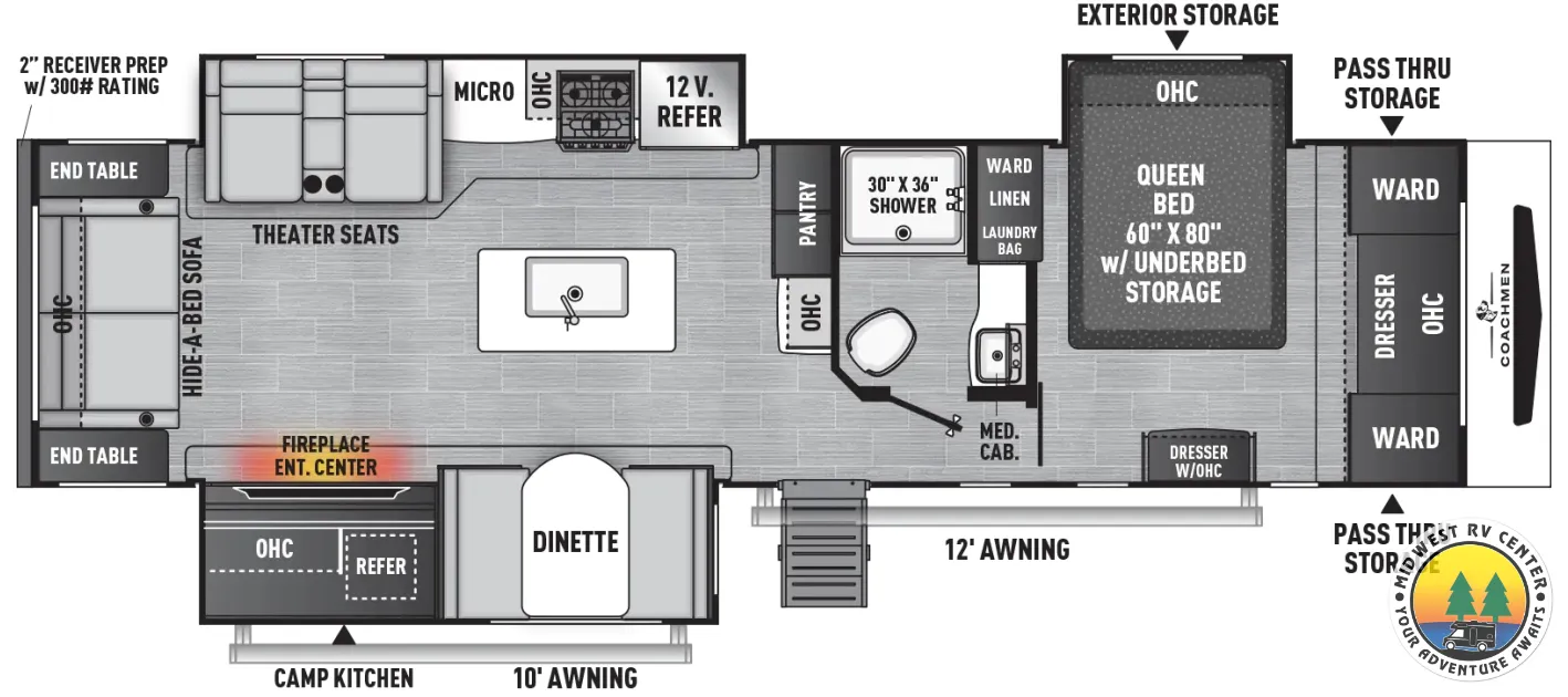 2027 Coachmen Freedom Express Ultra Lite 324RLDS - Floor plan