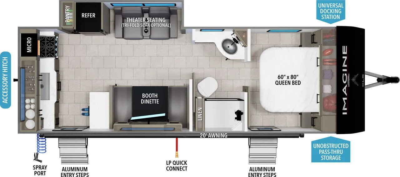 2025 Grand Design Imagine XLS 23LDE - Floor plan