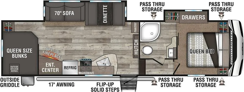 2021 K-Z Rv Sportsmen 292BHK - Floor plan