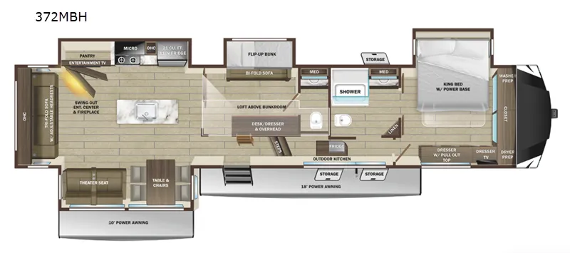 2026 Highland Ridge Open Range 3X 3X 372MBH floor plan