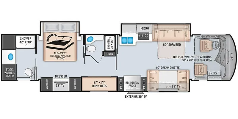 2020 Thor Motor Coach Venetian B42 floor plan