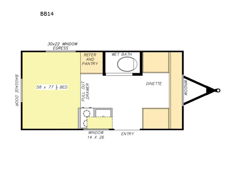 2025 Modern Buggy RV Big Buggy BB14 floor plan