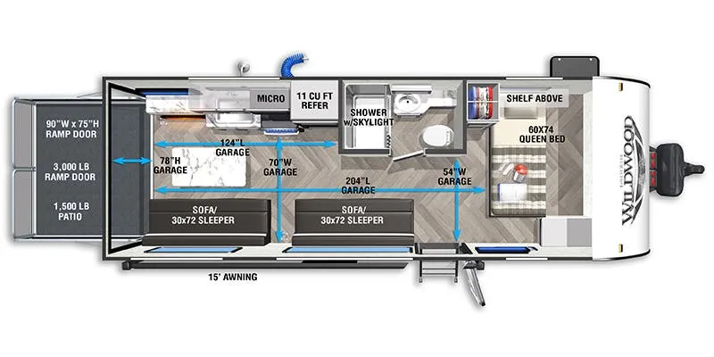 Forest River Wildwood FSX 190RT floor plan