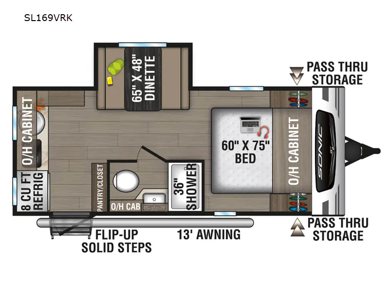 2024 Venture RV Sonic Lite SL169VRK - Floor plan