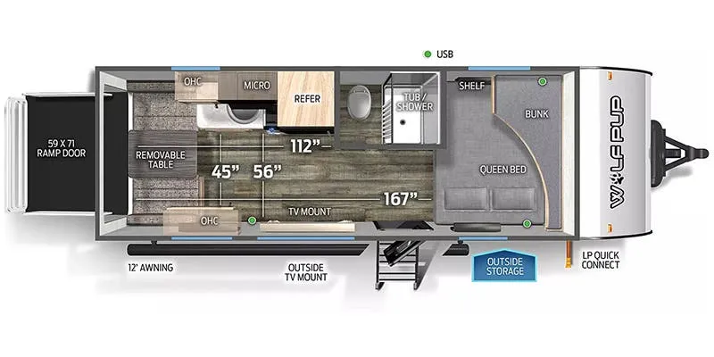 Forest River Cherokee Wolf Pup 18RJB floor plan