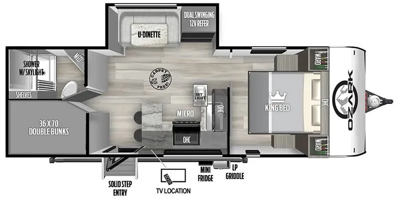 2024 Forest River Ozark 2640BHK - Floor plan