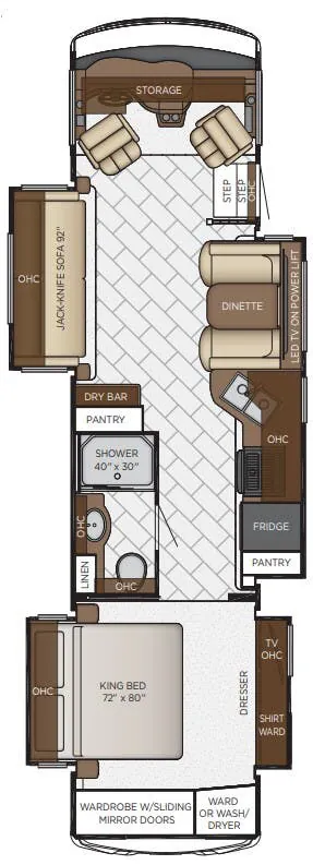 Newmar Bay Star 3628 floor plan