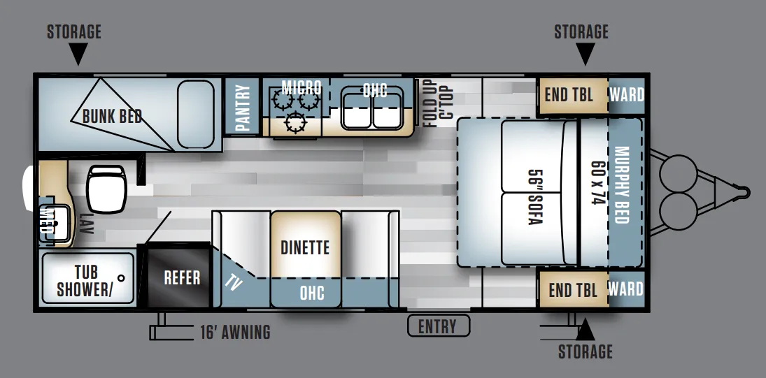 Forest River Salem Cruise Lite 201BHXL floor plan
