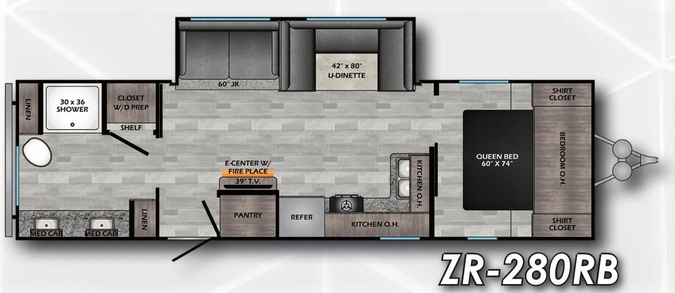 CrossRoads Zinger 280RB floor plan