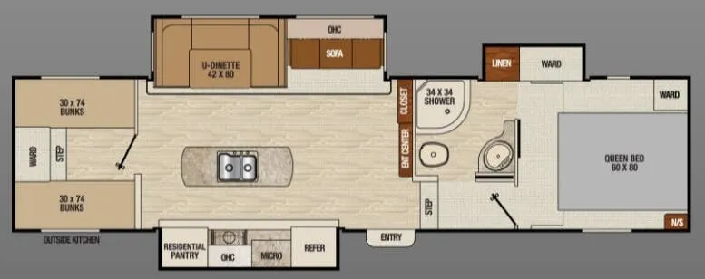 Coachmen Chaparral Lite 29BHS floor plan