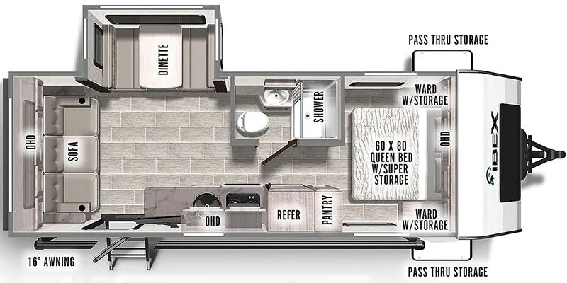 2024 Forest River IBEX 23RLDS floor plan