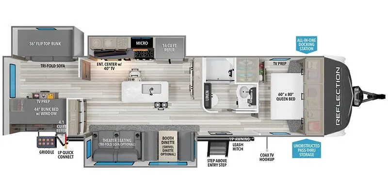 2025 Grand Design Reflection 312BHTS floor plan