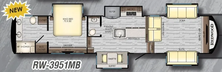 CrossRoads Redwood 3951MB floor plan