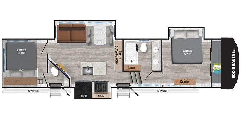 Heartland Eddie Bauer 3600LF floor plan
