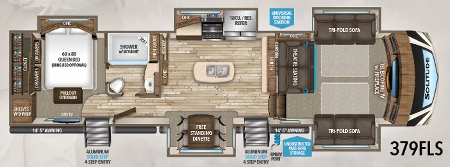 Grand Design Solitude 379FLS floor plan