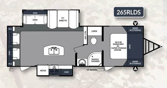 2018 Forest River Surveyor 265RLDS floor plan