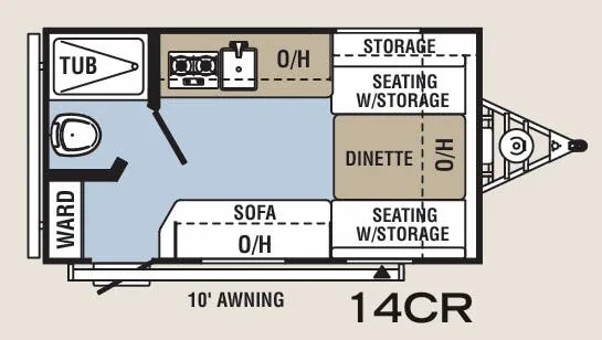 2023 Coachmen Clipper Cadet 14CR floor plan
