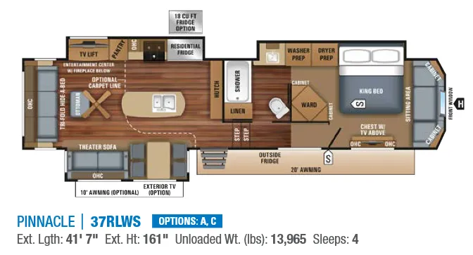 Jayco Pinnacle 37RLWS floor plan