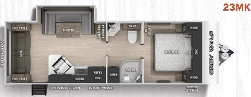 Forest River Cherokee Grey Wolf 23MK floor plan
